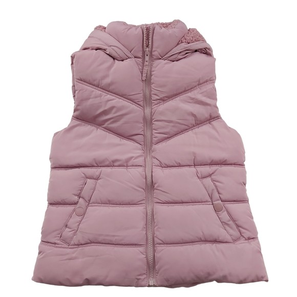 Aeropostale Puffer Vest Womens Small Mauve Insulated Winter Warmer Sherpa - Picture 5 of 12